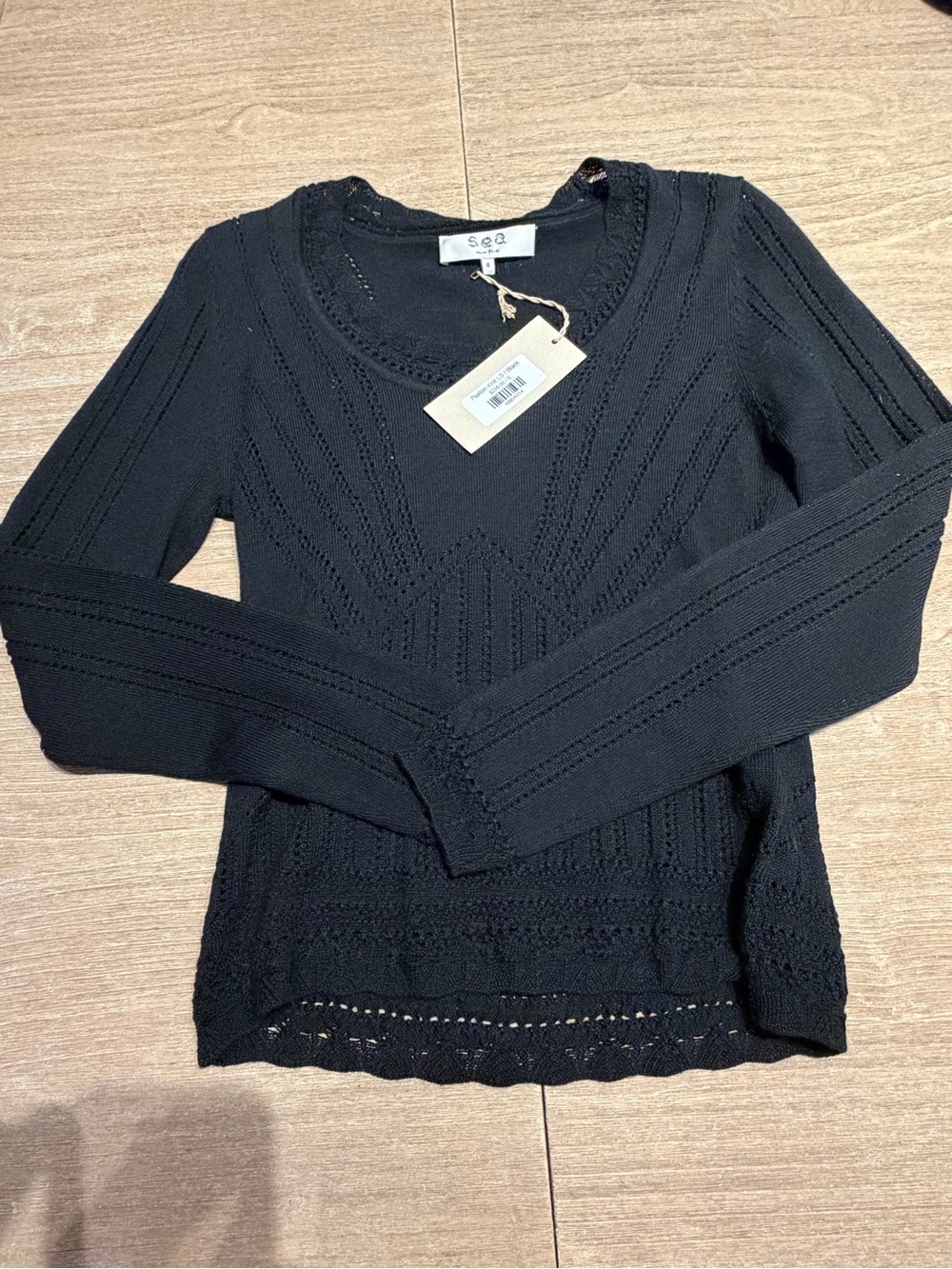 Sea New York Paxton Knit Top LS in Black - Picture 5 of 7